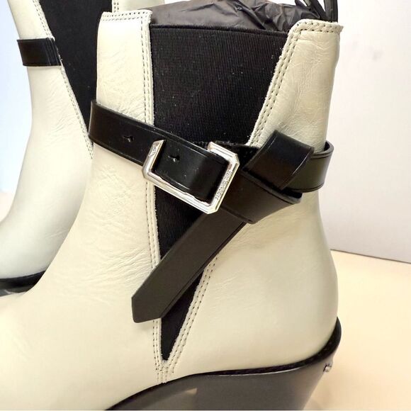 Zadig and Voltaire Tyler Ankle‎ Boots Black/White Wings Logo Sz 6 NIB - Picture 3 of 8